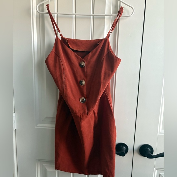 Dresses & Skirts - Cute Rust Orange Button-Down Dress